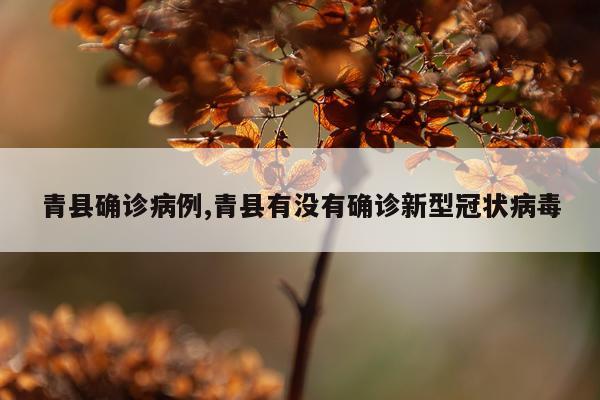 青县确诊病例,青县有没有确诊新型冠状病毒