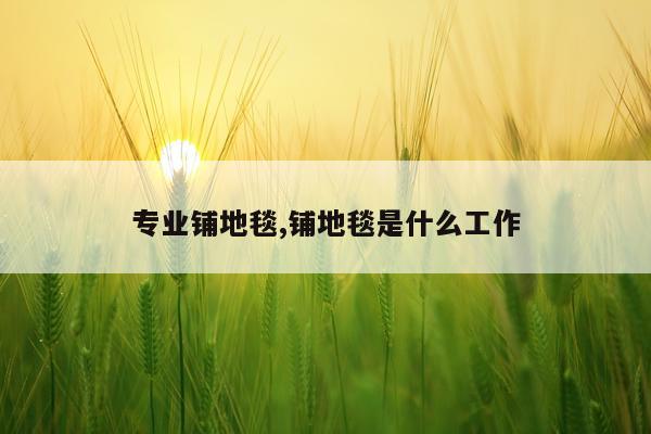 专业铺地毯,铺地毯是什么工作